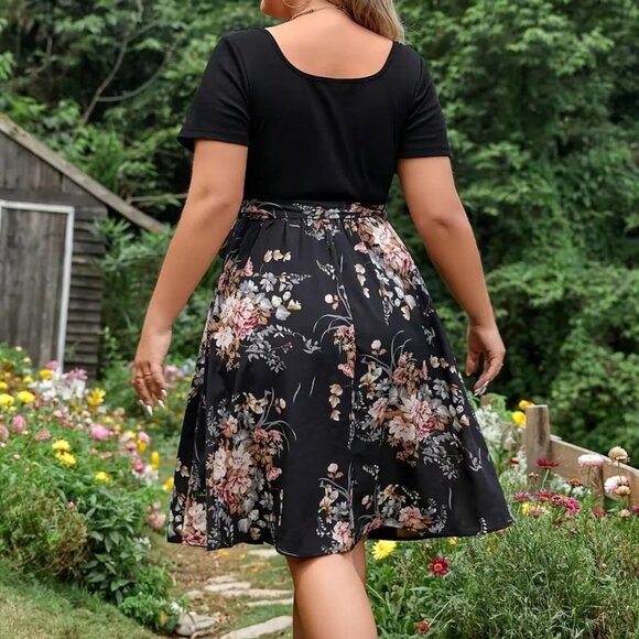 Women's Plus Size Elegant Beach Holiday Floral Print Summer Party Sundress 16W - Picture 5 of 10